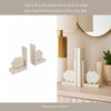 Half Dome Bookend Set of 2 | Textured Matte Tan Brown Travertine | 6"