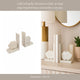Half Dome Bookend Set of 2 | Textured Matte Tan Brown Travertine | 6"