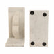 Half Dome Bookend Set of 2 | Textured Matte Tan Brown Travertine | 6"