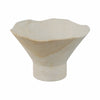 Decorative Pedestal Bowl w Subtle Wavy Rim | 9" | Tan Brown Sandstone