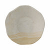 Decorative Pedestal Bowl w Subtle Wavy Rim | 9" | Tan Brown Sandstone