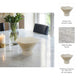 Decorative Pedestal Bowl w Subtle Wavy Rim | 9" | Tan Brown Sandstone
