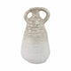 Slanted Amphora Vase with Ear Handles | Ivory Beige Ribbed Terracotta 18"