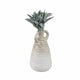 Slanted Amphora Vase with Ear Handles | Ivory Beige Ribbed Terracotta 18"