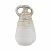 Slanted Amphora Vase with Ear Handles | Ivory Beige Ribbed Terracotta 18"