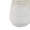 Slanted Amphora Vase with Ear Handles | Ivory Beige Ribbed Terracotta 18"