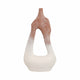 Floor Vase | Curvy Open Cut-Out Terracotta | Ivory Brown Finish | 36"