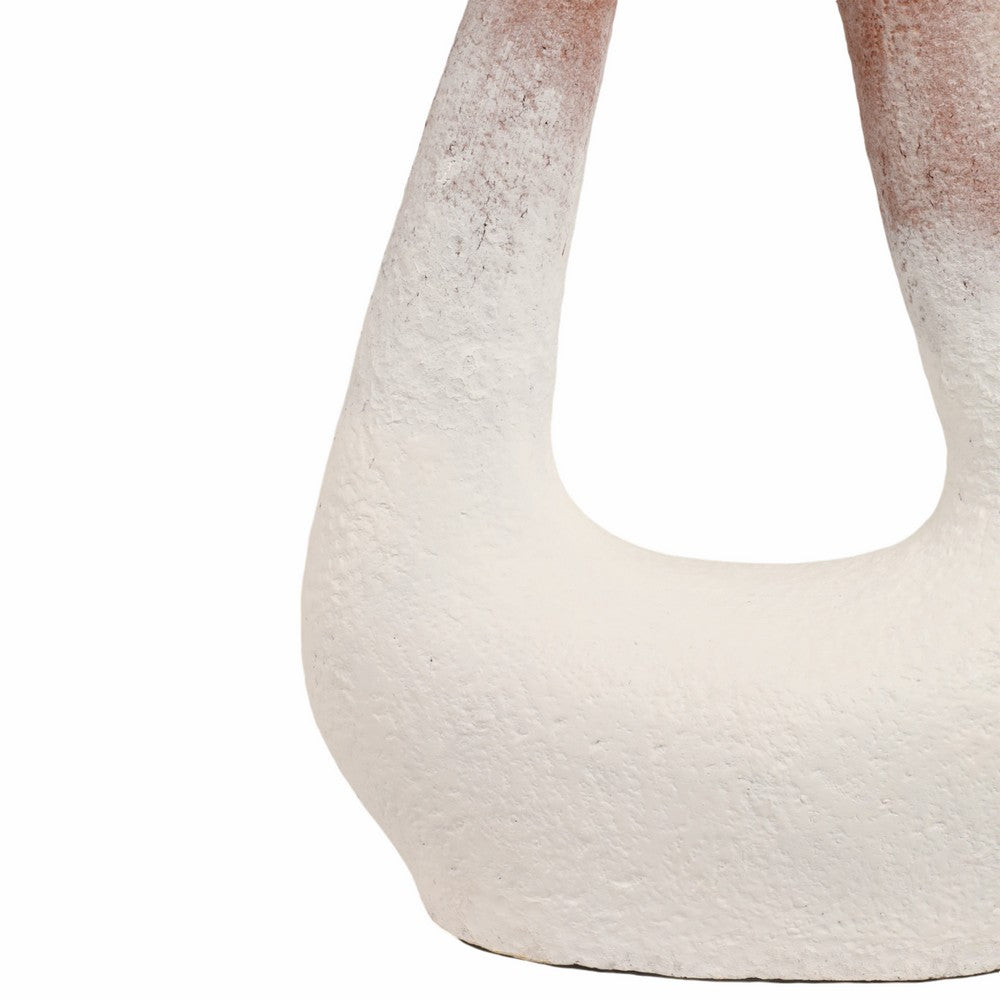 Floor Vase | Curvy Open Cut-Out Terracotta | Ivory Brown Finish | 36"