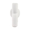 Dev Sculptural Vase | Geometric Chain Handcrafted Terracotta | 15" White
