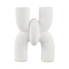 Dev Sculptural Vase | Geometric Chain Handcrafted Terracotta | 15" White