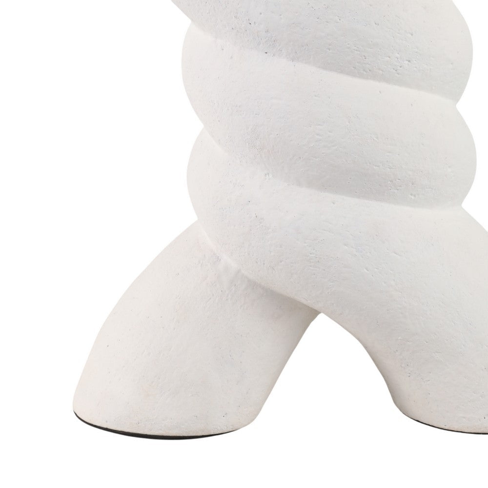 Dev Sculptural Vase | Twisted X Handcrafted Terracotta | 14" White