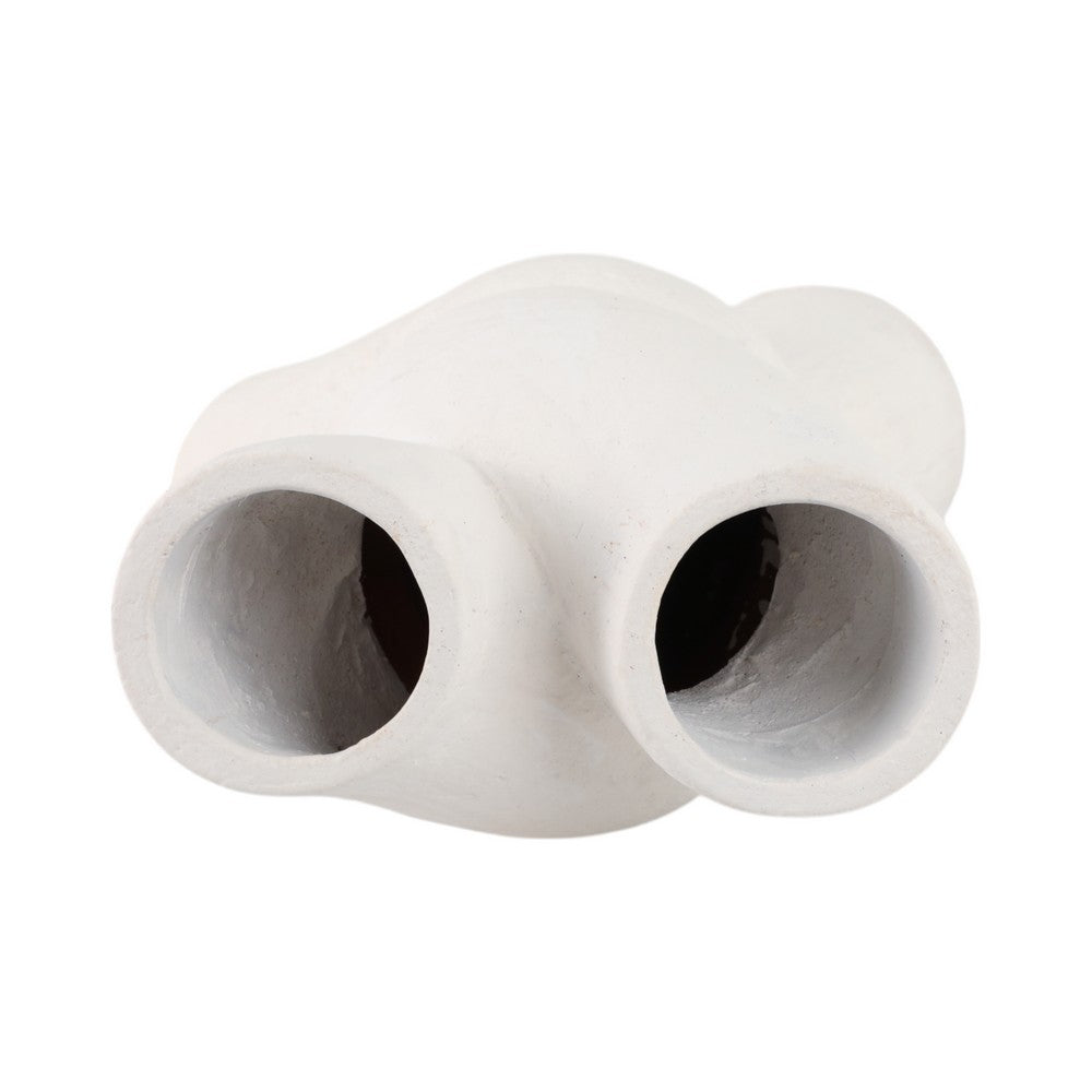 Dev Sculptural Vase | Twisted X Handcrafted Terracotta | 14" White