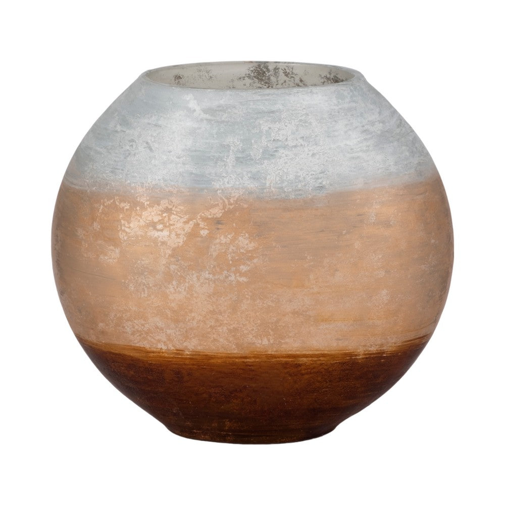 Modern Decorative Flower Vase | 10" Oval Ombre Distressed Finish