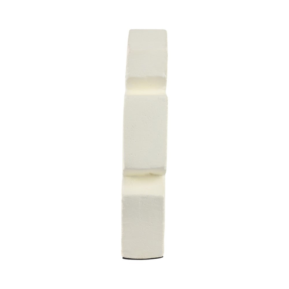 Abstract Geometric Sculpture Decoration | 15" | Ivory Textured Terracotta