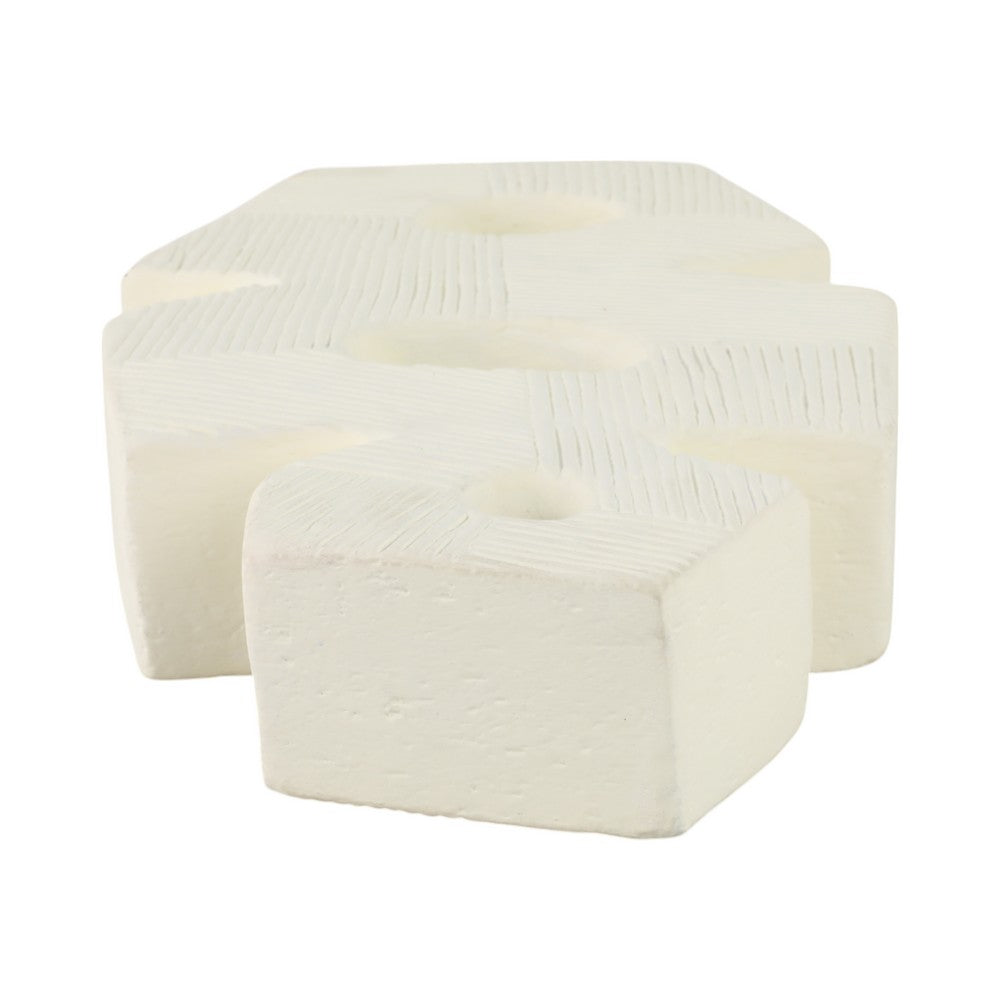 Abstract Geometric Sculpture Decoration | 15" | Ivory Textured Terracotta