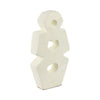 Decorative Sculpture | Modern Abstract Geometric Cutouts | 18" Ivory