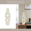 Decorative Sculpture | Modern Abstract Geometric Cutouts | 18" Ivory
