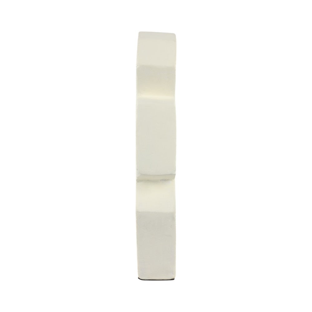 Decorative Sculpture | Modern Abstract Geometric Cutouts | 18" Ivory