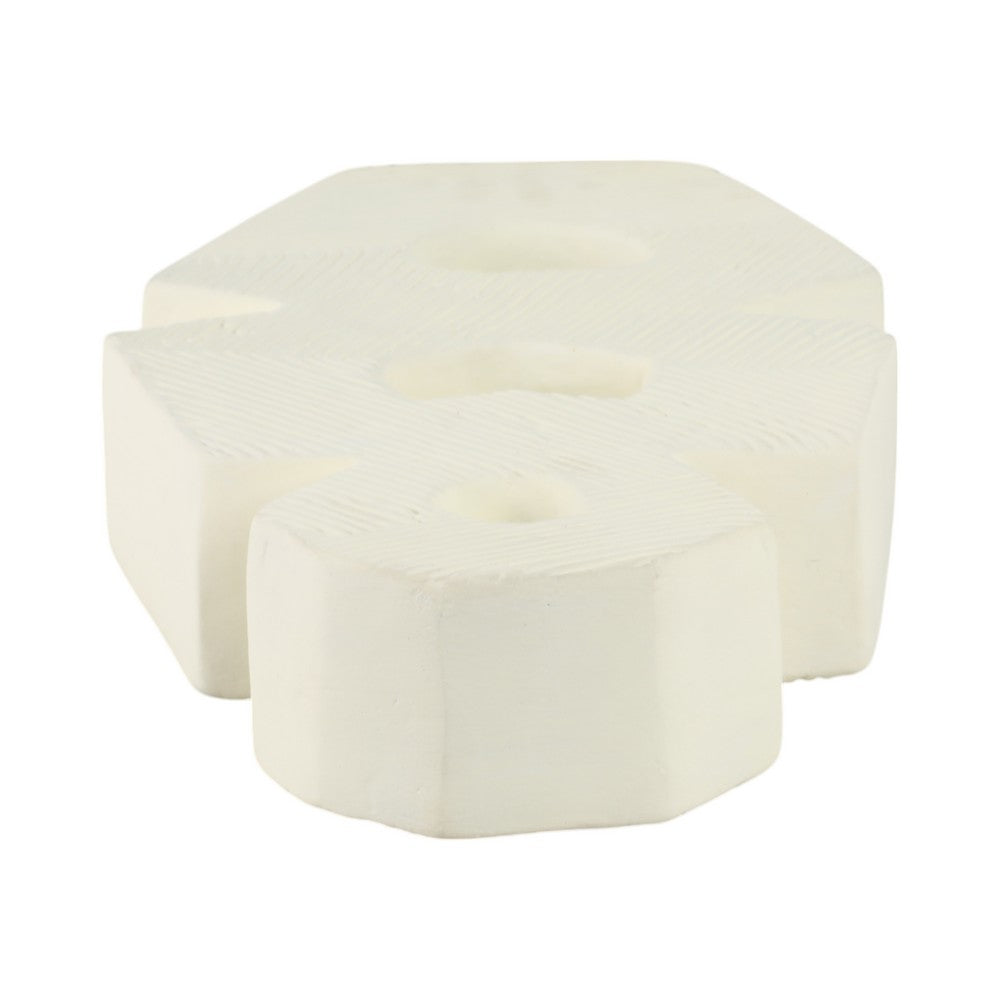 Decorative Sculpture | Modern Abstract Geometric Cutouts | 18" Ivory