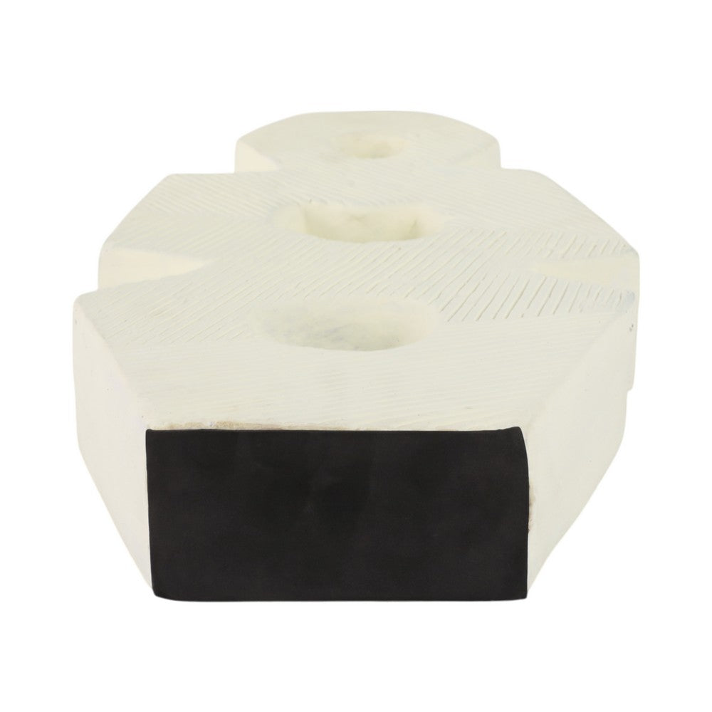 Decorative Sculpture | Modern Abstract Geometric Cutouts | 18" Ivory