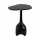 Accent Table | Sculpted Pedestal Base | Black Marble | 17" Curved Top