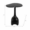 Accent Table | Sculpted Pedestal Base | Black Marble | 17" Curved Top