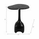 Accent Table | Sculpted Pedestal Base | Black Marble | 17" Curved Top