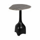 Accent Table | Curved Beige Marble on Black Metal Sculptural Base | 21"