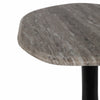 Accent Table | Curved Beige Marble on Black Metal Sculptural Base | 21"