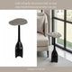 Accent Table | Curved Beige Marble on Black Metal Sculptural Base | 21"