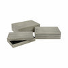 Decorative Box | Set of 3 | Ridged Resin Design | White & Black