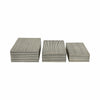 Decorative Box | Set of 3 | Ridged Resin Design | White & Black