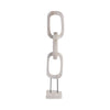 Abstract Chain Link Sculpture on a Stand | Decorative White Teak Wood