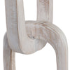 Abstract Chain Link Sculpture on a Stand | Decorative White Teak Wood