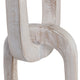 Abstract Chain Link Sculpture on a Stand | Decorative White Teak Wood
