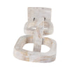 Abstract Chain Link Sculpture on a Stand | Decorative White Teak Wood