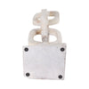 Abstract Chain Link Sculpture on a Stand | Decorative White Teak Wood