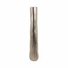 Decorative Floor Vase | Tall Rounded 35" Etched Silver Aluminum Finish