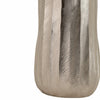 Decorative Floor Vase | Tall Rounded 35" Etched Silver Aluminum Finish