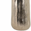Decorative Floor Vase | Rounded Base | Etched Texture Silver Metal | 48"