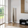 Decorative Floor Vase | Rounded Base | Etched Texture Silver Metal | 48"