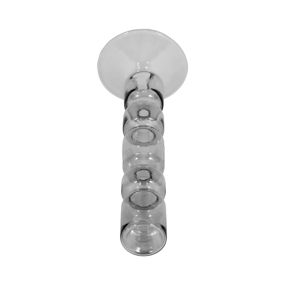 Aziz Decorative Mixed Bubble Candle Holder | Tapered Design | Gray 10"