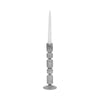 Aziz Decorative Bubble Taper Candle Holder | Smoke Glass Gray 12"