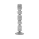 Aziz Decorative Bubble Taper Candle Holder | Smoke Glass Gray 12"