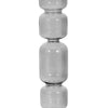 Aziz Decorative Bubble Taper Candle Holder | Smoke Glass Gray 12"
