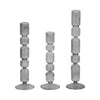 Aziz Decorative Bubble Taper Candle Holder | Smoke Glass Gray 12"
