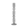 Taper Candle Holder | Stacked Bubble Accent | 14" Clear Black Glass