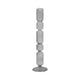 Taper Candle Holder | Stacked Bubble Accent | 14" Clear Black Glass