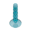 Tall Candle Holder | 10" Glass Mixed Bubble Taper Design | Blue