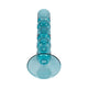 Tall Candle Holder | 10" Glass Mixed Bubble Taper Design | Blue